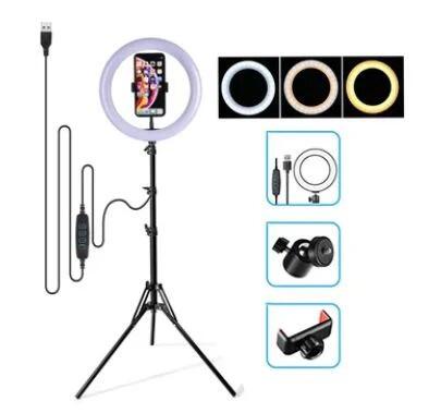 ARO DE LUZ 26CM + TRÍPODE 2,10M